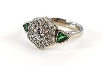 Custom emerald wedding ring 