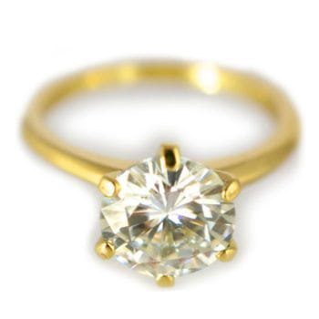 Solitaire diamond gold custom engagement ring