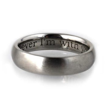 Unique custom palladium engraved mens wedding band