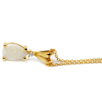 opal diamond necklace with yellow gold chain