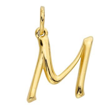 yellow gold customized letter charm
