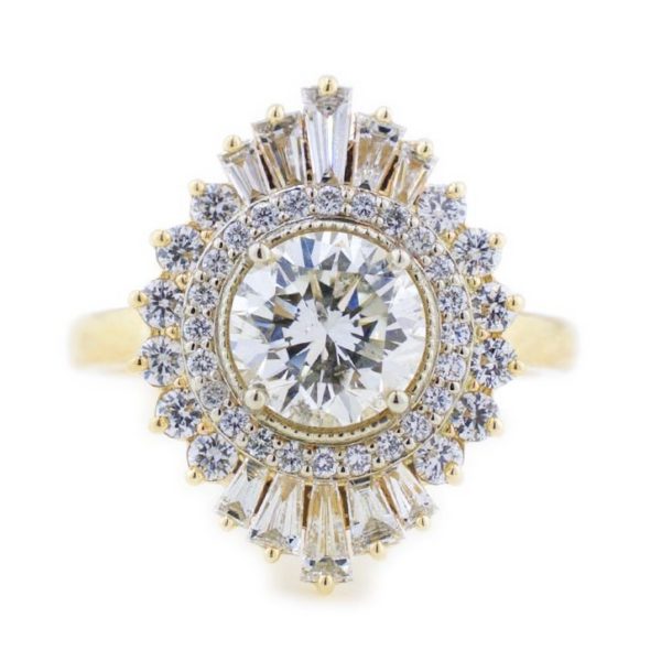 Art Deco Starburst Engagement Ring | Custom Engagement Rings - Roart Deco Starburst Pattern Jewelry