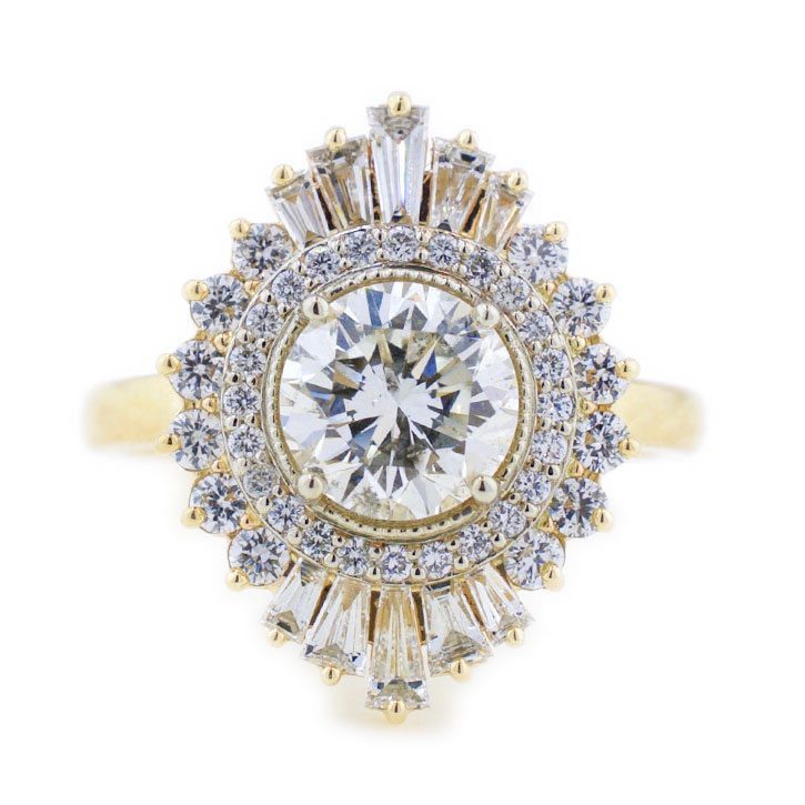 Art Deco Starburst Engagement Ring