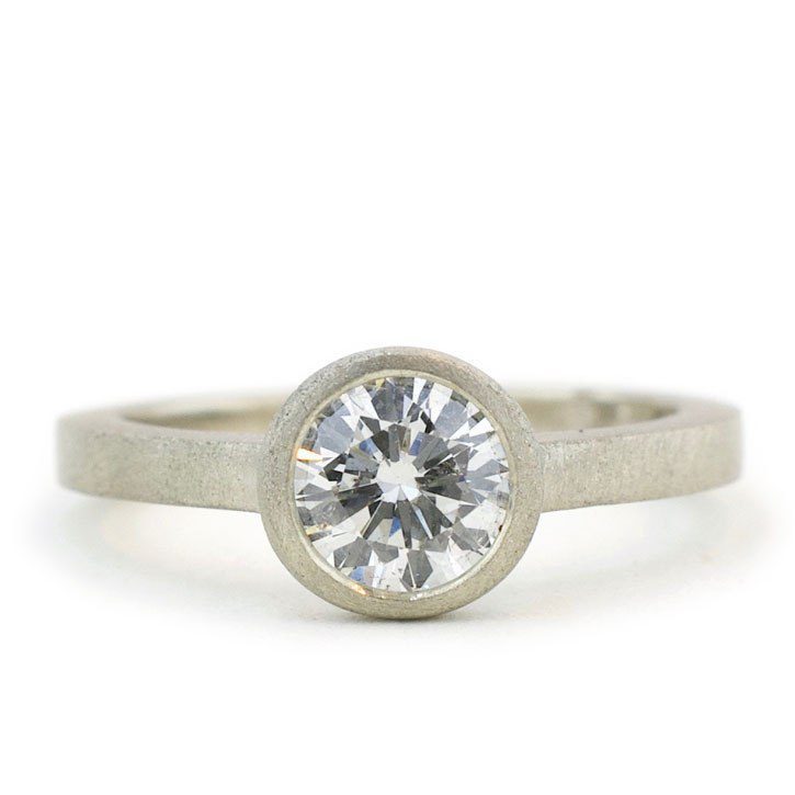 Round Bezel Set Diamond Ring