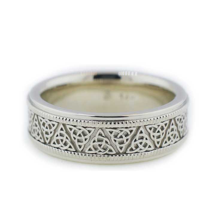 White Gold Celtic Knot Wedding Band