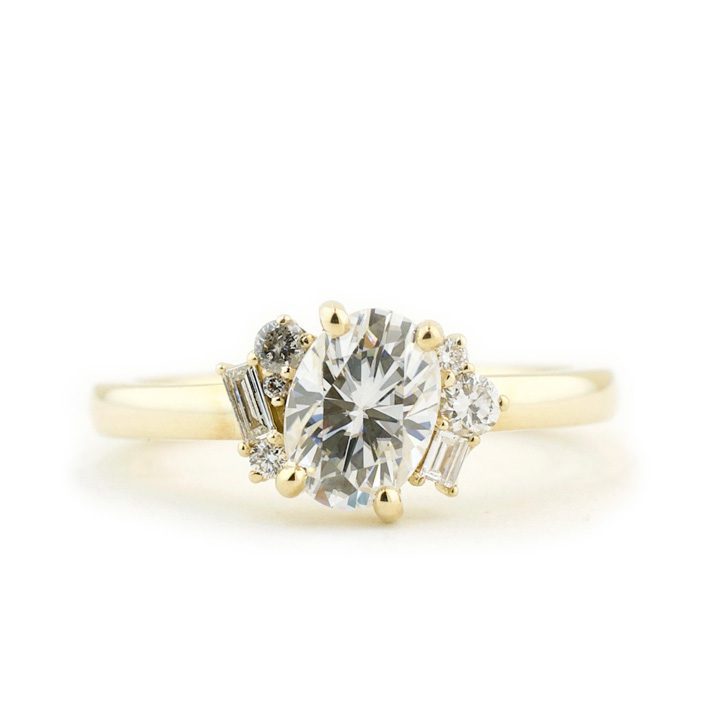 The Danielle, an ethical moissanite engagement ring designed by Abby Sparks Jewelry