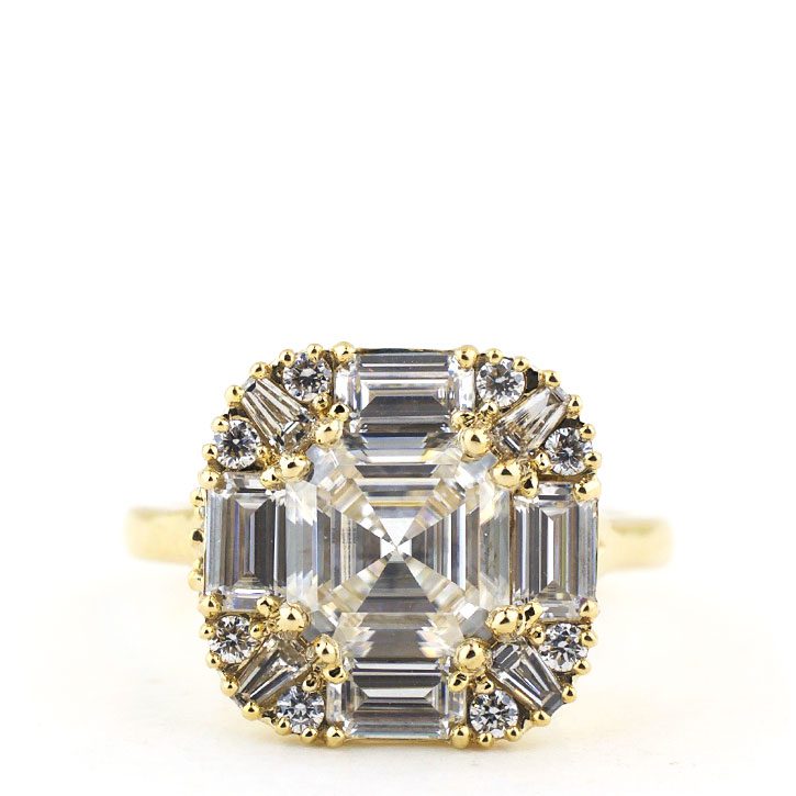 Asscher Cut Art Deco Engagement Ring