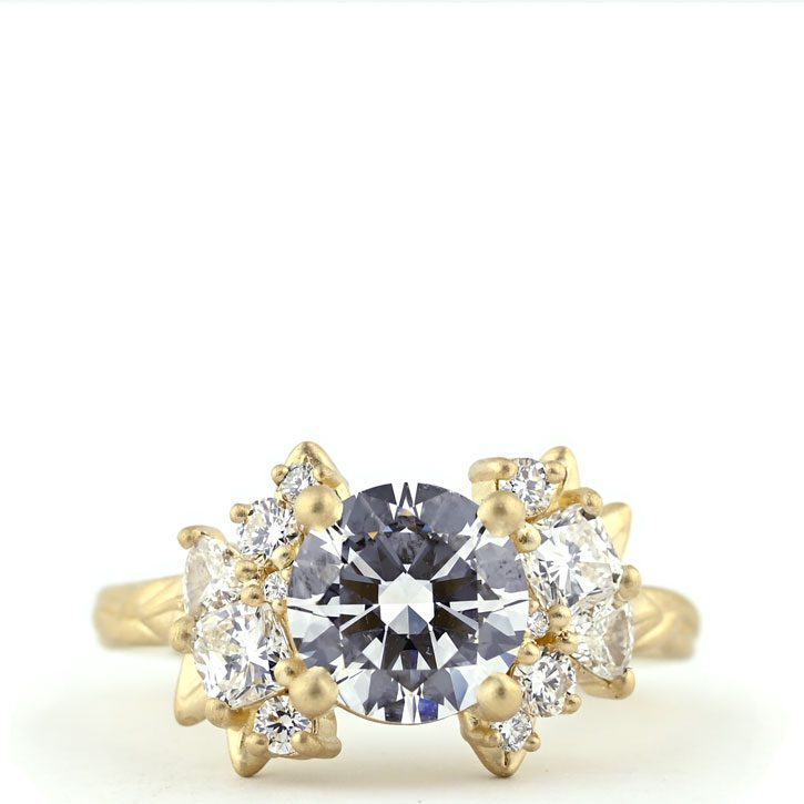 Yellow Gold Canadian Diamond Cluster Ring