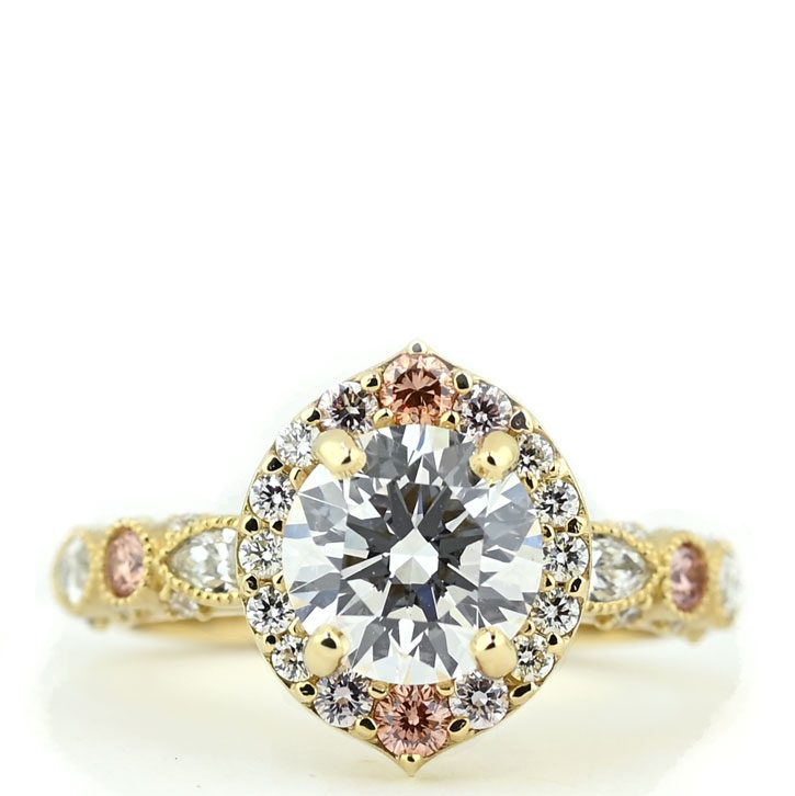 Ornate Diamond Halo Ring