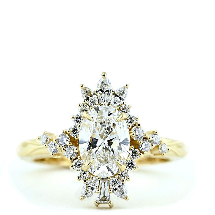Marquise Halo with Oval Lab Grown Diamond Ring