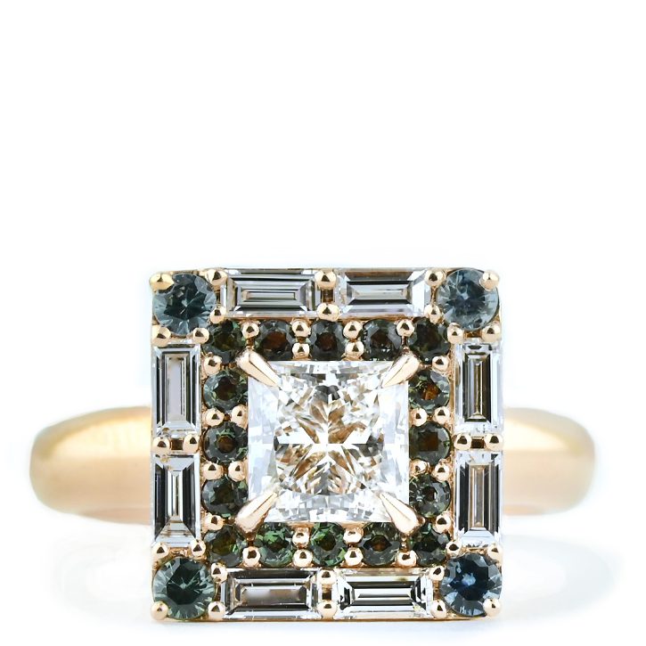 Princess Cut Diamond Statement Ring: Mosaic