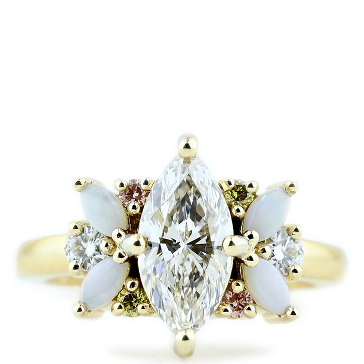 The Bailey, a custom designed unique diamond engagement ring made in the USA, designed by Abby Sparks Jewelry.