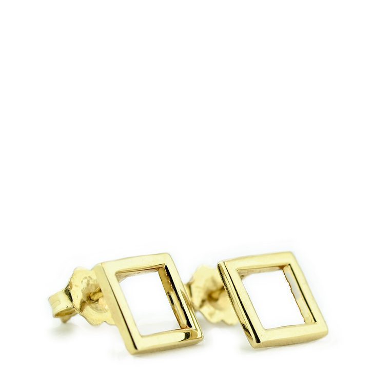 Delicate Square Gold Earrings: Square Peg Studs