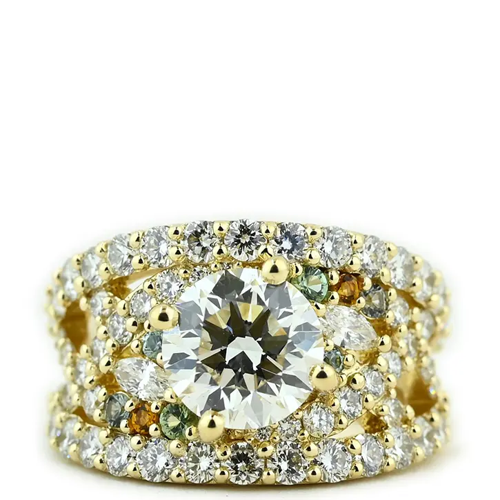 Statement Diamond Ring with Color